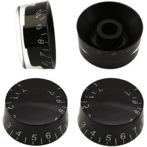 4pcs Black Imperial/USA LP Electric Guitar Knobs Speed Volume Tone Control Knob LP Style with 24 Fine Splines for CTS Pots/USA LP Electric Guitar Knob Black