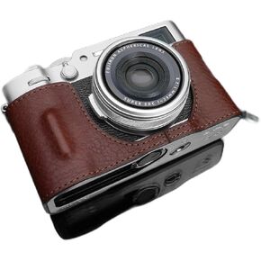 Gariz HG-X100VIBR Genuine Leather Half Case for Fujifilm X-100VI Fuji X100VI, Brown