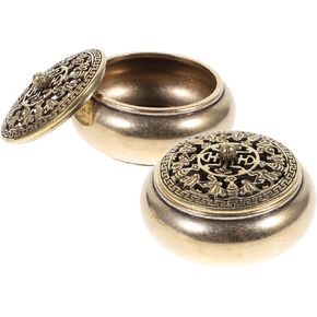 2 Pcs Incense Burner Coffee Table Tray Incense Sticks Holder Incense Holder Incense Cone Backflow Burning Frankincense Incense Ash Tray Incense Cone Burner Pure Brass Incense Coil
