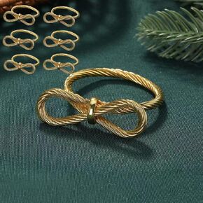 Decorative Napkin Rings Set of 6,Holders Decor Dinner Party,Wedding,Anniversary,Birthday,Table Decor Gift (Gold Agate) in Kuwait