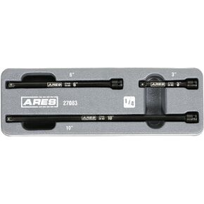 ARES 27083 – 3-Piece 1/4-Inch Drive Impact Extension Set - Includes Extensions in 3-Inch, 6-Inch, and 10-Inch Lengths – Premium Chrome Moly Steel Extensions