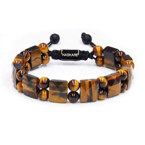 Energy Healing Stone Tiger Eye Bracelet for Men, Natural Men Bracelet Beads Protection Crystals for Anxiety, HASKARE Healing Crystal Mens Beaded Bracelet Drawstring Unique Jewelry Gift for Men Balance