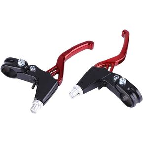 Keenso Kent Bicycle Brake Handle, 1 Pair Bicycle Brake Handles Aluminium Alloy Brake Handles for BMX Bike Bicycle Brake Levers Replacement(Red)