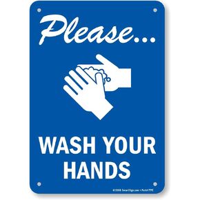SmartSign - S-4868-PL-10 "Please Wash Your Hands" Sign | 7" x 10" Plastic