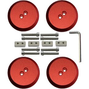 DEF Aluminum Floor Jack Pad Billet Compatible with All 1997-2021 C5/C6/C7 and Cayenne /911 Premium Bolt on Jack Points Red 4 Packs