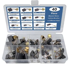 40PCS Electric Motor Carbon Brushes Replacement Repair Tool Set 10 Different Sizes for Replacement Power Tool Part Repair