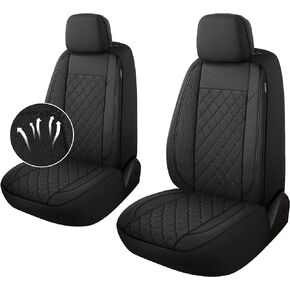 Breathble Car Seat Covers Front Set,Washable Seat Covers for Cars,Premium Cloth Car Seat Protectors,Interior Covers for Cars,Sedan Van Truck SUV(Black)