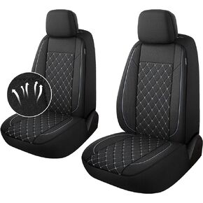 Breathble Car Seat Covers Front Set,Washable Seat Covers for Cars,Premium Cloth Car Seat Protectors,Interior Covers for Cars,Sedan Van Truck SUV(Black)