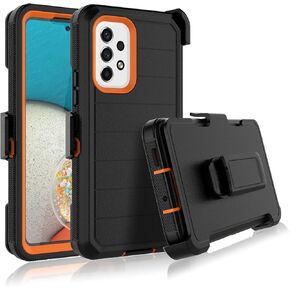 Njjex Rugged Case for Samsung Galaxy A53 5G, for Galaxy A53 5G Case with Belt Clip Holster, Built-in Screen Protector Heavy Duty Shockproof Locking Swivel Holster Kickstand Hard Phone Cover [Black] in Saudi Arabia