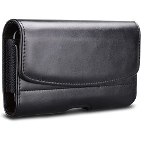 Phone Holster for LG Stylo 6 V60 ThinQ K51 K92 Reflect Wing Velvet 5G PU Leather Cell Phone Pouch Carrying Case with Belt Clip Belt Loop RFID Blocking Card Holder, Black