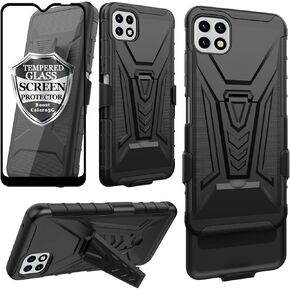 Ailiber for Celero 5G Phone Case Boost Mobile, Wingtech Celero 5G Case Holster with Screen Protector, Swivel Belt Clip Holster with Kickstand, Heavy Duty Full Body Shockproof Cover for Celero 5G-Camo