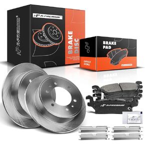 A-Premium 12.40 inch (315mm) Front Drilled and Slotted Disc Brake Rotors + Ceramic Pads Kit Compatible with Select Hummer Models - H3 2006-2010, H3T 2009-2010, 6-PC Set