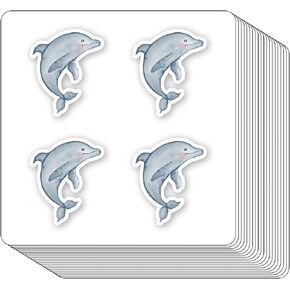 Dolphin Stickers 1in for Scrapbooking, Arts, Craft, Kids DIY, Calendars Sea Animal Labels 80-Pack