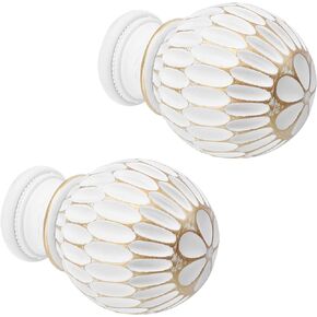 DOITOOL 2pcs Part Delicate Rod Heads Ends Plastic Cap Finial Room End Decor Window Accessories Drapery Curtain Office Accessory Living Decorative Drape Bathroom Finials Honeycomb Pole
