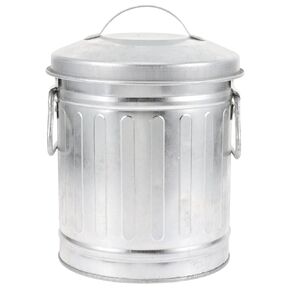 Cabilock Ash Bucket with Lid Galvanized Metal Canister Dry Food Storage Container Mini Trash Can Wastebasket Iron Fireplace Charcoal Bucket Ash Can Pen Holder for Stove B