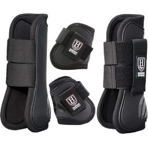 Harrison Howard Horse Tendon Boots Open Front/Fetlock Boot for Horse Protective Boots for Jumping, Trail Riding Set of 4
