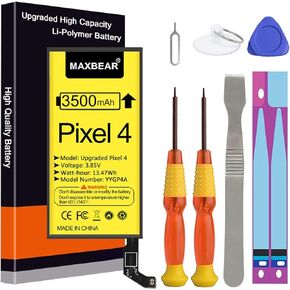 MAXBEAR Google Pixel 4 Battery, Newest 3500mAh 3.85V Li-Polymer Replacement Battery for HTC Google Pixel 4 G020I-B with Repair Tool Kit