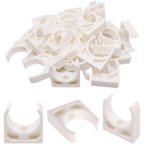 50pcs U-Shaped PVC Pipe Clamp, Water Pipe Clip Pipe Hangers Buckle Fit for 20mm (0.812") OD Water Pipe TV Trays Hose Tubing Pex Tubing ID PVC Pipe 1/2"