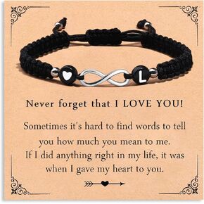 ملكة جمال الوردي الأولي اللانهاية حرف A-Z الأساور للأزواج النساء الرجال، لرجلي إنفينيتي الحب سوار عيد الميلاد عيد الحب الذكرى السنوية هدايا عيد ميلاد لصديقها الزوج الصداقة المجوهرات in Kuwait