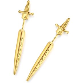 GAVU Stainless Steel Gothic Sword Dangle Earrings for Men