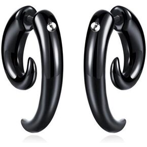 MIGUO STORE Unique Punk Black Round Horn Claw Stud Earrings Spiral Puncture Earrings for Women for Men Chic Personalized Geometry Stud Earrings Gift