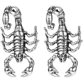 Gothic Dragon/Sword/Skull/Scorpion/Octopus Stud Earrings Ear Cuff Retro Punk Rock Earrings for Men Women Stainless Steel Dangle Drop Earrings Jewelry Gifts