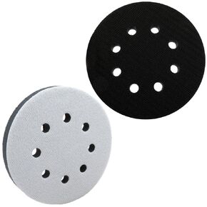 2 Pack 5 Inch Interface Pad, 5 Inch 8 Holes Foam Sanding Pads, Hook and Loop Backing Pad,Foam Interface Pad, Soft Sander Cushion Pad for Orbital Sander