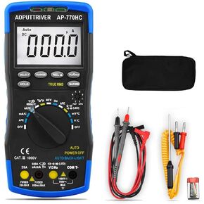 Digital MultimeterTRMS 40000Counts Autoranging Voltmeter Ammeter with High Precision for NCV AC/DC Voltage Current Resistance Capacitance Frequency Diodes hFE Temperature AP-770D