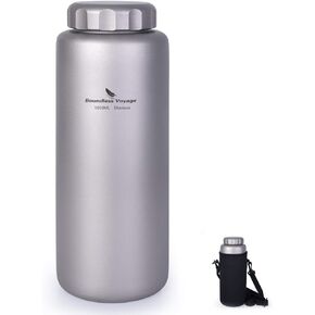 Boundless Voyage Titanium Sport Water Bottle 35.5 fl oz/1050ml Ultralight Leakproof for Outdoor Camping Hiking