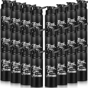 Tanlade 24 Pack Aluminum Water Bottle, 20oz Employee Appreciation Gift Sport Water Bottle Bulk with Snap Lid, Thank You Gift Bottle Leakproof Reusable for Graduation Teacher Coworker Gift(Multicolor)