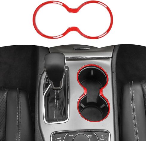 Carbon Fiber Cup Holder Trim Cover Frame Decorative Interior Accessories for Jeep Grand Cherokee 2011-2021 in Saudi Arabia