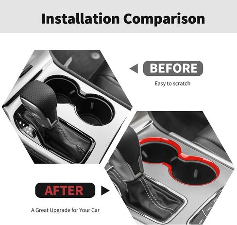 Carbon Fiber Cup Holder Trim Cover Frame Decorative Interior Accessories for Jeep Grand Cherokee 2011-2021 in Saudi Arabia