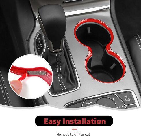 Carbon Fiber Cup Holder Trim Cover Frame Decorative Interior Accessories for Jeep Grand Cherokee 2011-2021 in Saudi Arabia