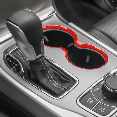 Carbon Fiber Cup Holder Trim Cover Frame Decorative Interior Accessories for Jeep Grand Cherokee 2011-2021 in Saudi Arabia
