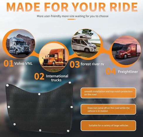 Side Window Sun Shade for Semi Trucks, 19.7×23.6inch Car Window Shades for Freightliner, Volvo VNL, and International Trucks - Semi Truck Accessories,UV Protection, and Privacy Enhancement in Saudi Arabia