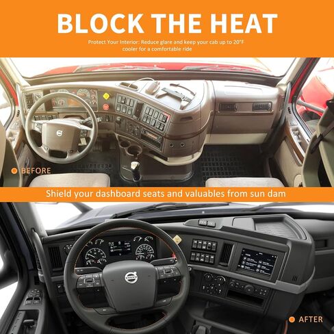Side Window Sun Shade for Semi Trucks, 19.7×23.6inch Car Window Shades for Freightliner, Volvo VNL, and International Trucks - Semi Truck Accessories,UV Protection, and Privacy Enhancement in Saudi Arabia