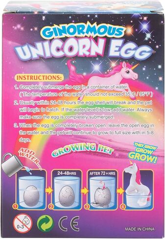 Surprise Growing Unicorn Hatching Extra Large Rainbow Egg Kids Toys, Assorted Colors in Kuwait