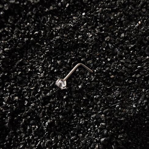G23 Titanium 20g Nose Studs Hypoallergenic L Shaped CZ Top Nose Ring Piercing Jewelry in Saudi Arabia