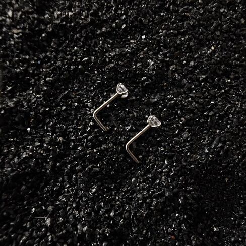 G23 Titanium 20g Nose Studs Hypoallergenic L Shaped CZ Top Nose Ring Piercing Jewelry in Saudi Arabia