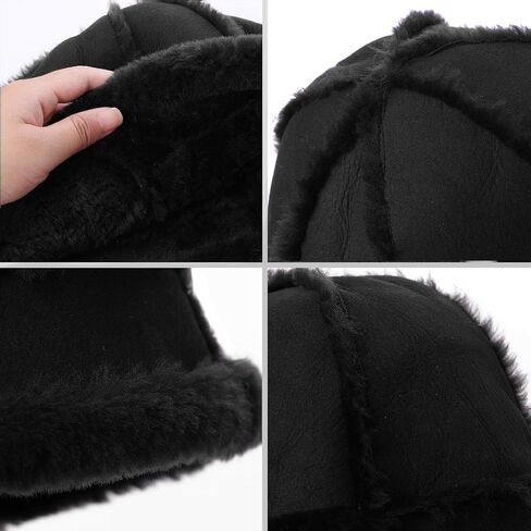 Shearling Sheepskin Beanie Hat, Unisex Winter Fur Warm Round Hat in Saudi Arabia