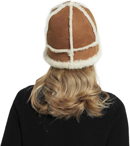Shearling Sheepskin Beanie Hat, Unisex Winter Fur Warm Round Hat in Saudi Arabia