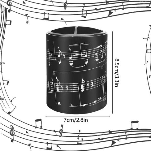 Winterworm Music Pencil Pen Container,Black Pencil Cup Musical Melody Theme Pen Holder Cup Pencil Pot Desk Organizer for Home Office Desktop Decoration Gift (Music Score) in Saudi Arabia
