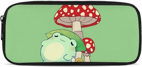 WELLFLYHOM Mushroom Frog Pen Pencil Case for Girls Kawaii Stuff Pencil Pouch Travel Purse Makeup Bag Frog Pencil Pouch Pen Holder Stationery Storage Box for Women Office School Supplies in Saudi Arabia