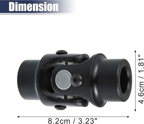 ACROPIX Universal 3/4" Round x 3/4" Round Steering U-Joint Coupler Replacement Black - Pack of 1 in Saudi Arabia