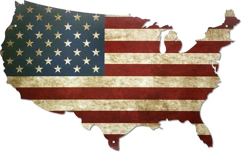 ديكور جدار العلم الأمريكي من تيجيك، فن جداري معدني لديكور النسر، لافتات معدنية وطنية لمرآب غرفة الكهف للرجال in Kuwait