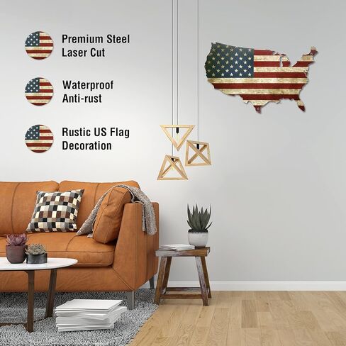 ديكور جدار العلم الأمريكي من تيجيك، فن جداري معدني لديكور النسر، لافتات معدنية وطنية لمرآب غرفة الكهف للرجال in Kuwait