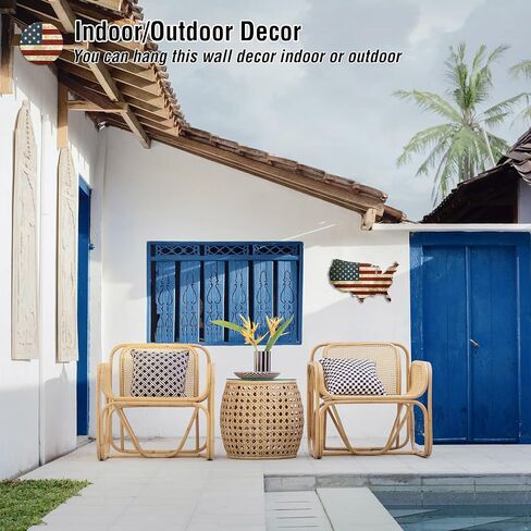 ديكور جدار العلم الأمريكي من تيجيك، فن جداري معدني لديكور النسر، لافتات معدنية وطنية لمرآب غرفة الكهف للرجال in Kuwait