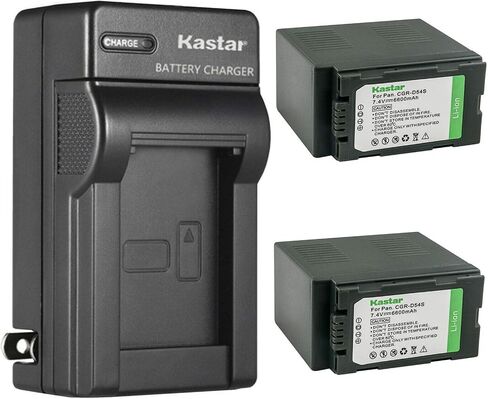 قطعة واحدة من بطارية CGA-D54 وشاحن حائط تيار متردد من Kastar بديلة لباناسونيك AG-3DA1 AG-3DA1E AG-3DA1P، AG-AC8 AG-AC8EJ AG-AC8PJ، AG-AC30، AG-AC90 AG-AC90P AG-AC90PJ AG- AC90PX، AG-DVC7 AG-DVC7P in Kuwait