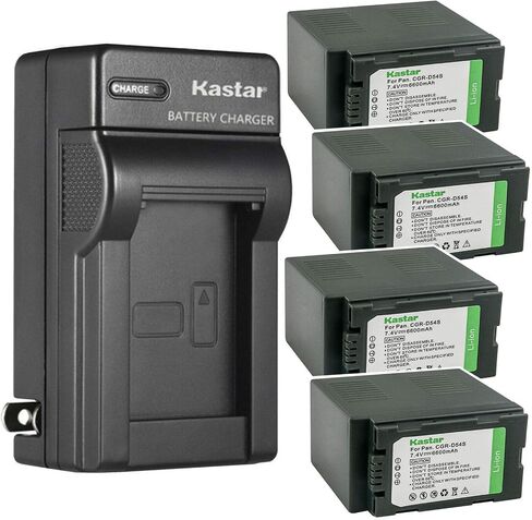 قطعة واحدة من بطارية CGA-D54 وشاحن حائط تيار متردد من Kastar بديلة لباناسونيك AG-3DA1 AG-3DA1E AG-3DA1P، AG-AC8 AG-AC8EJ AG-AC8PJ، AG-AC30، AG-AC90 AG-AC90P AG-AC90PJ AG- AC90PX، AG-DVC7 AG-DVC7P in Kuwait