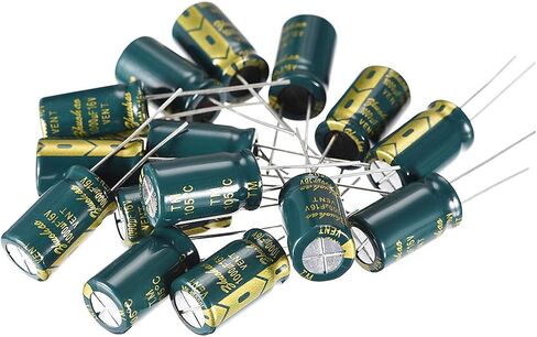 uxcell Aluminum Radial Electrolytic Capacitor Low ESR Green with 1000UF 16V 105 Celsius Life 3000H 10 x 17 mm High Ripple Current,Low Impedance 15pcs in Saudi Arabia